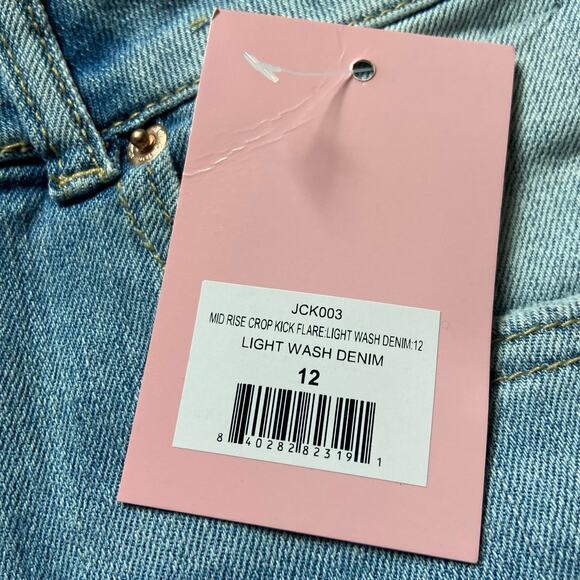 Juicy Couture Kids Mid Rise Cropped Kick Flare Jean Girls 12 Light Wash Denim - Picture 5 of 9